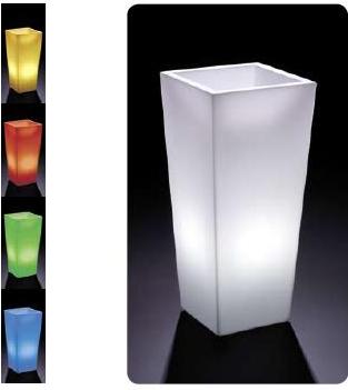 VASO IN RESINA LUMINOSO PER ESTERNO ALTEZZA CM. 100X45X45